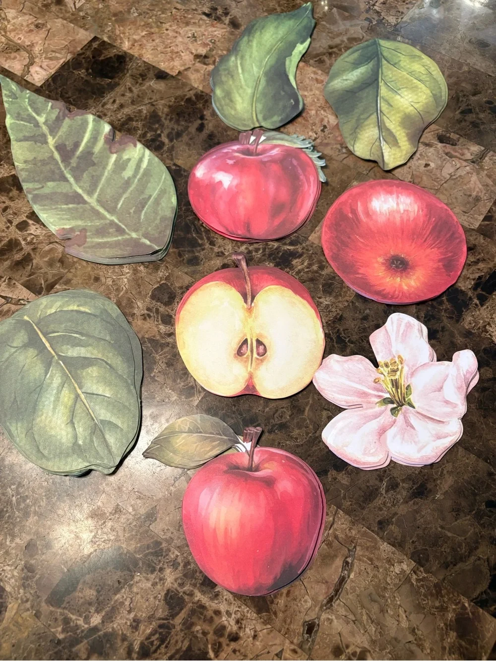 Gersoniel NWT Apple & Leaf Parchment Red Apple,Green leaves. Great for arts